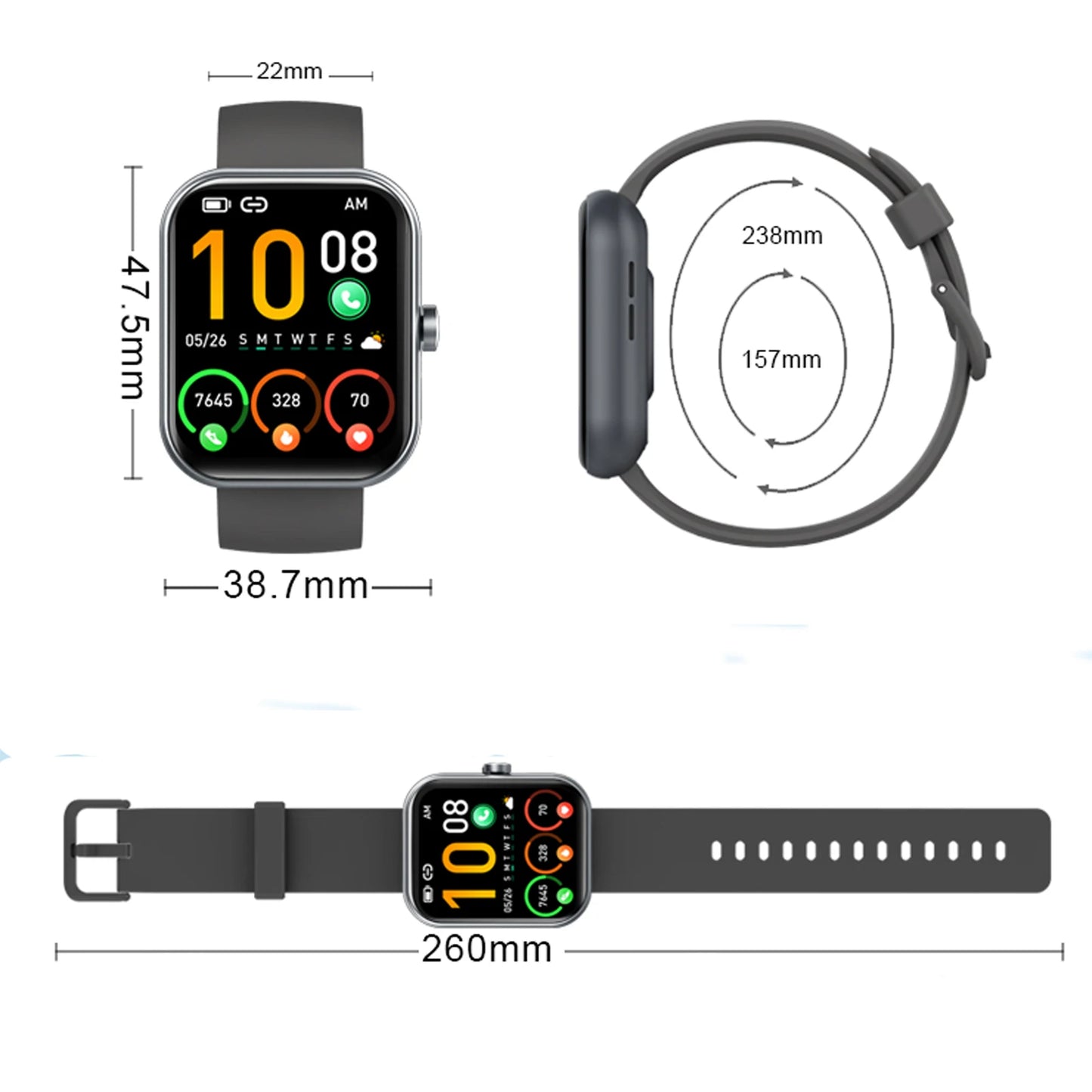 HD Calling Fitness Smart Watch