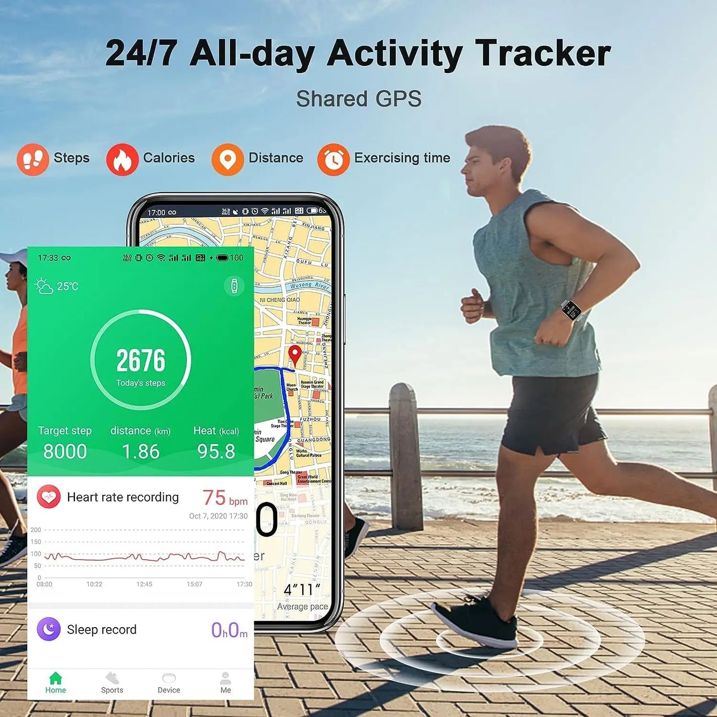 Touch Fitness Tracker Smart Watch