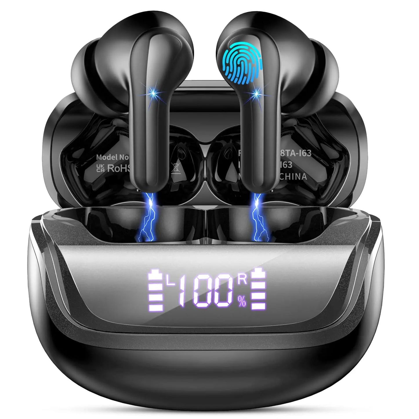 Wireless Earbuds, Bluetooth 5.3 Earbuds Stereo Bass, iNoise Cancelling Mic, Earphones IPX7 Waterproof Sports, 35H Playback.