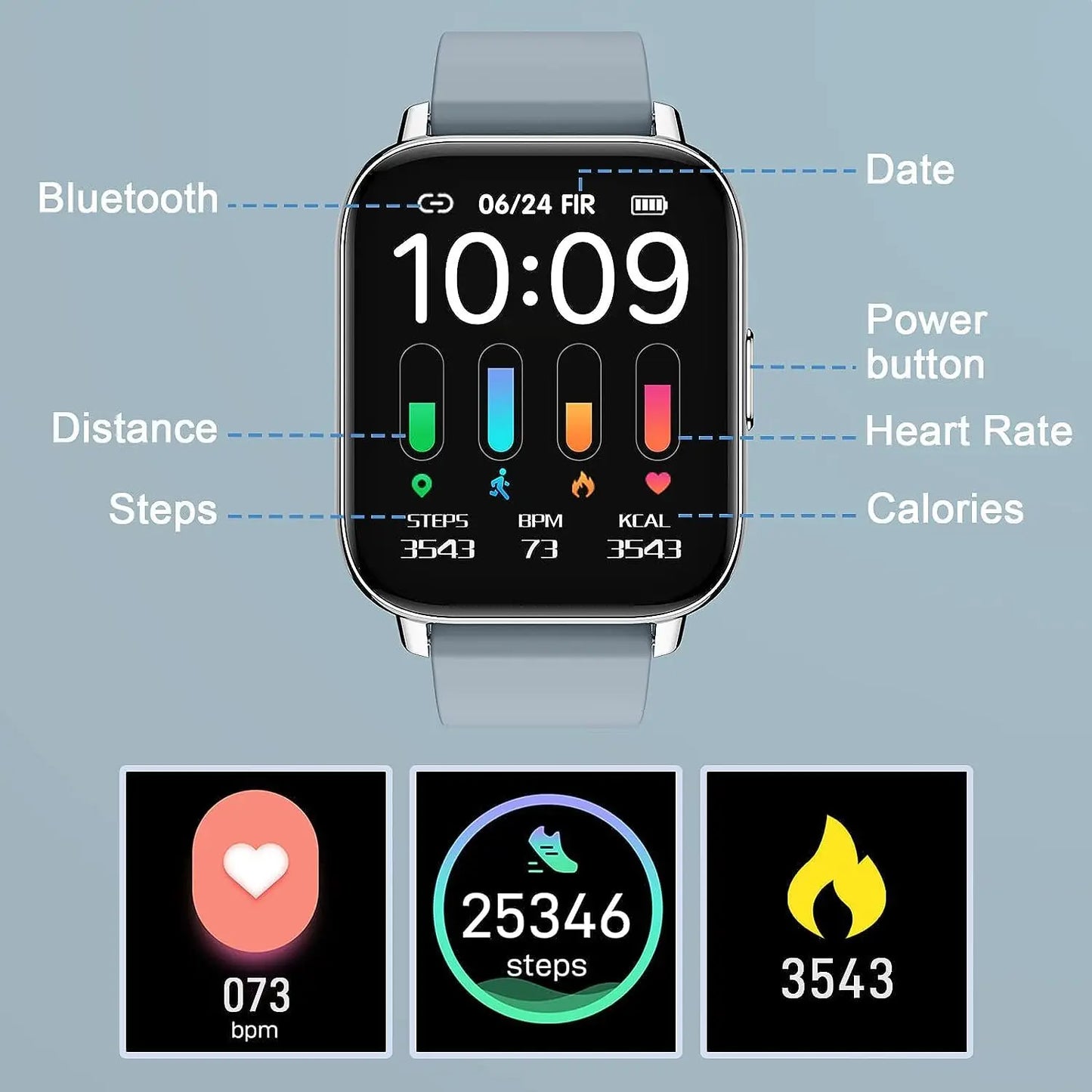 Touch Fitness Tracker Smart Watch