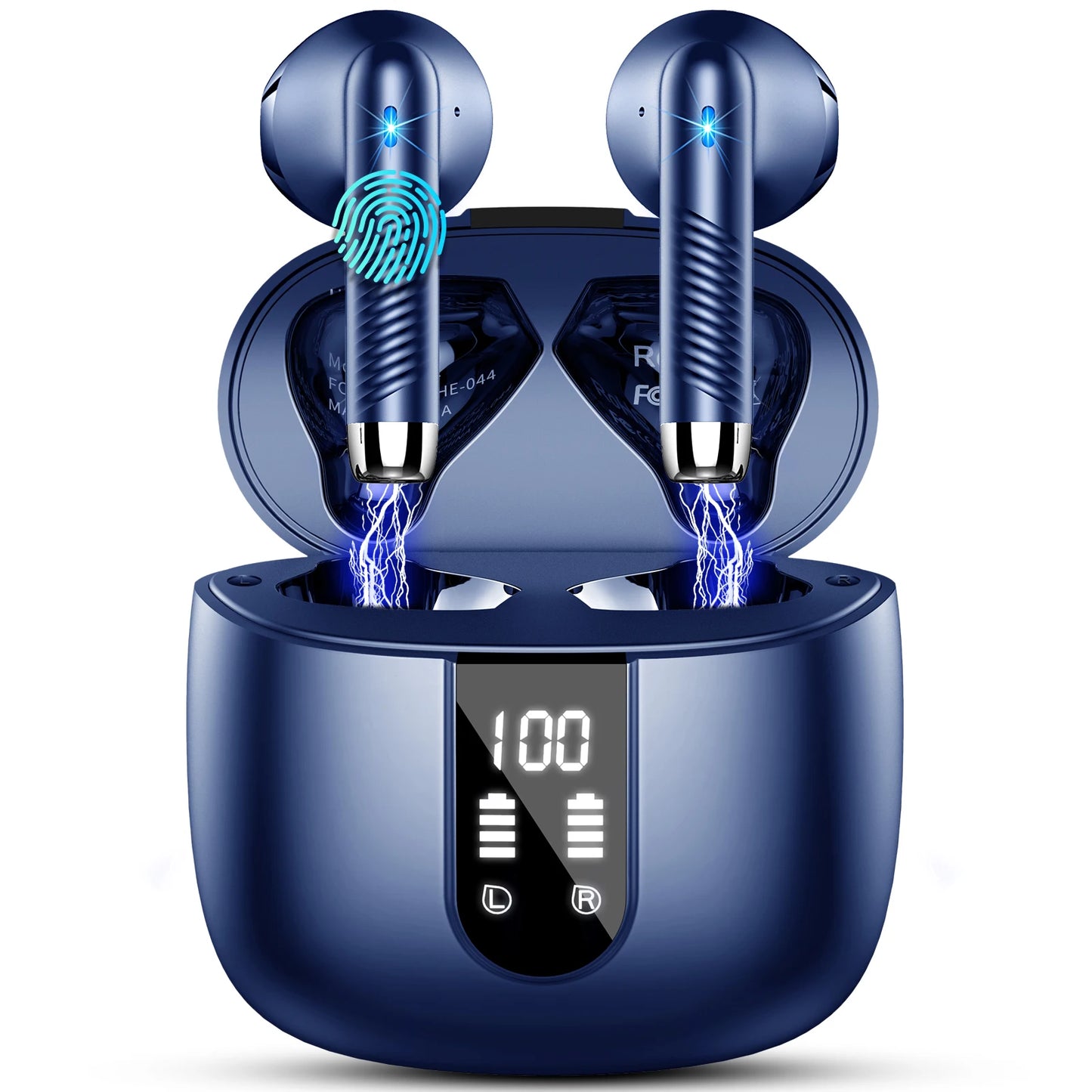 Wireless Earbuds, Bluetooth 5.3 Earbuds Stereo Bass, in-Ear Noise Cancelling Mic, Earphones IP7 Waterproof Sports, 40H Playback.