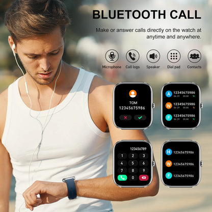Smart Watch, 1.85" Smartwatch for  IP68 Waterproof, 110+ Sport Modes, Fitness Activity Tracker, Heart Rate Sleep Monitor.